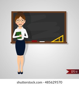 woman in uniform. illustration with teacher. vector file.
