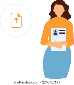 Woman with updated resume, Woman with updated cv, Woman with updated document
