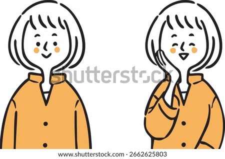 Woman upper body vector (orange)