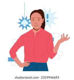 woman upset over work in flat illustration