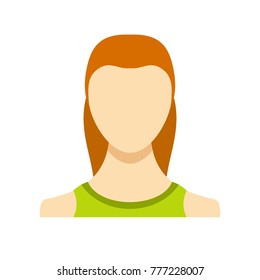 Woman user icon. Flat illustration of woman user vector icon isolated on white background