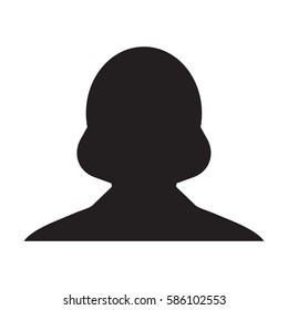Woman User Icon - Person Profile Avatar Glyph Vector Illustration