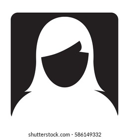 Woman User Icon - Person Profile Avatar Glyph Vector Illustration