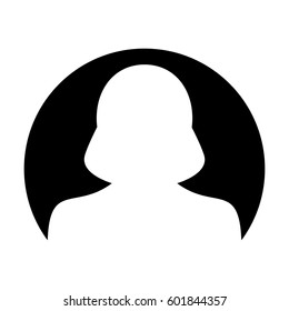 Woman User Icon - Person Profile Avatar Sign of Human Symbol in Flat Color Vector Pictogram illustration
