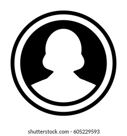 Woman User Icon - Person Profile Circle Avatar Sign of Human Symbol in Glyph Vector Pictogram illustration