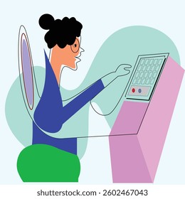 woman using atm machine vector design clean and unique latest