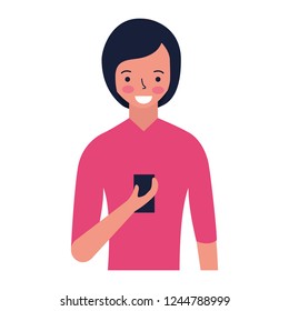 woman using cellphone device