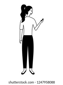 woman using cellphone device