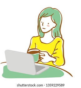 Woman using a computer
