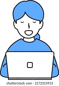 Woman using a computer :  Operation