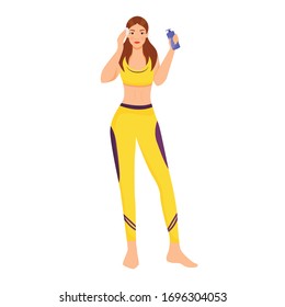 Woman using face foam flat color vector faceless character. Girl cleansing facial skin isolated cartoon illustration for web graphic design and animation. Female skincare daily routine step