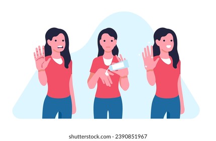 Woman using hand cream. Before and after view. Girl applying moisturizer. Beauty and dermatology treatment. Cosmetic lotion. Palms skin with inflammation and redness