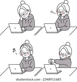It's a woman using a laptop. (2)