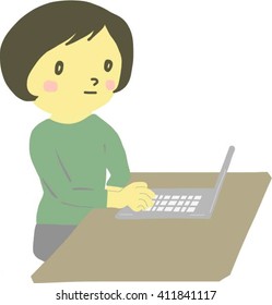 woman using laptop 
