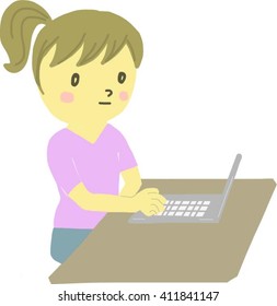 woman using laptop 