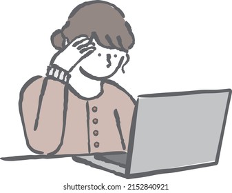 Woman is using the laptop for business