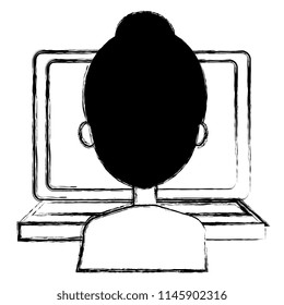 woman using laptop computer