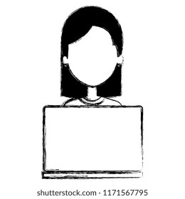 woman using laptop computer