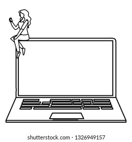 woman using laptop computer