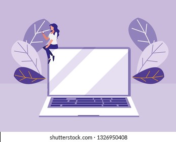 woman using laptop computer