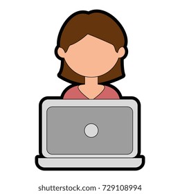 woman using laptop computer