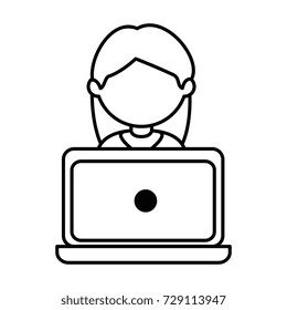 woman using laptop computer