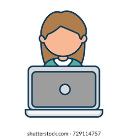 woman using laptop computer
