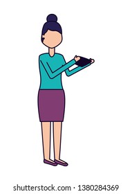 woman using mobile