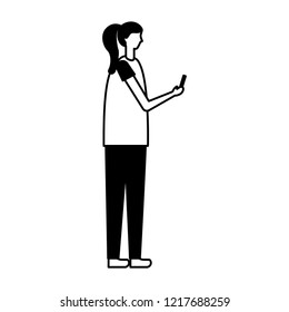 woman using mobile device
