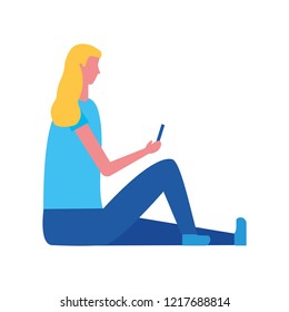 woman using mobile device