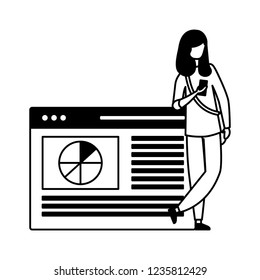 woman using mobile webpage report