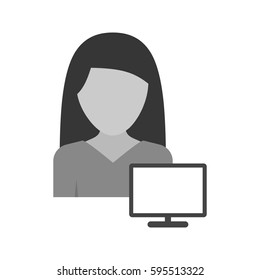 Woman Using PC