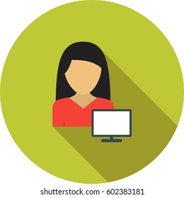Woman Using PC
