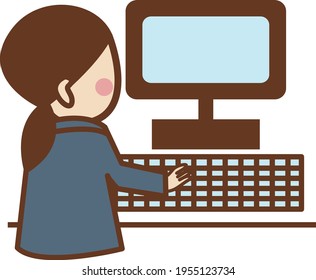 Woman using a personal computer.