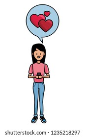 Woman using smartphone