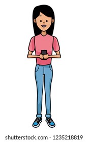 Woman using smartphone