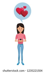 Woman using smartphone