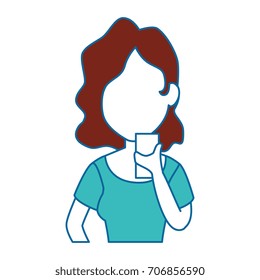 woman using smartphone character