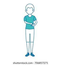 woman using smartphone character