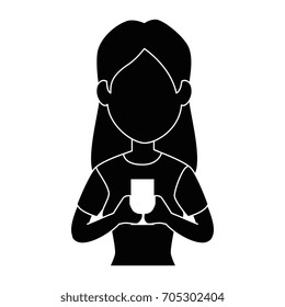 woman using a smartphone icon