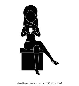 woman using a smartphone icon