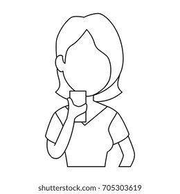 woman using a smartphone icon