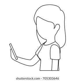 woman using a smartphone icon