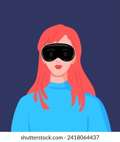 woman using spatial computing device, extended reality device