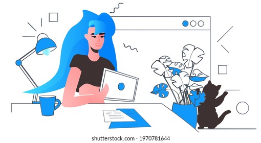 woman using tablet pc social media network online communication concept horizontal portrait