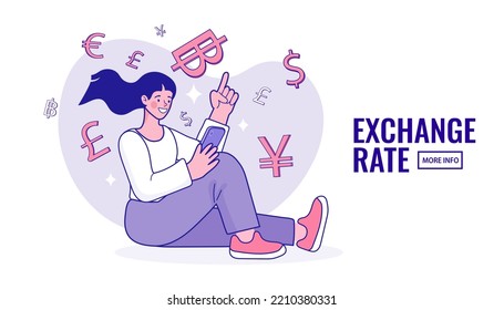 Woman using their phones as electronic wallets. People sending and receiving money. Mobile shopping concept. happy lady gets money and reward online. Online money payment transfer illustration vector.