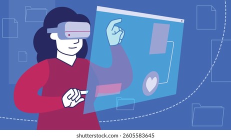 Woman Using Virtual Reality Headset