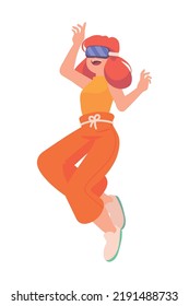 woman using vr goggles isolated icon