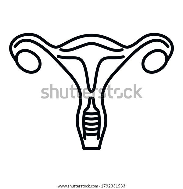 Woman Uterus Icon Outline Woman Uterus Stock Vector (royalty Free 