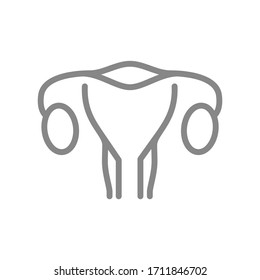 Woman uterus line icon. Healthy internal organ symbol